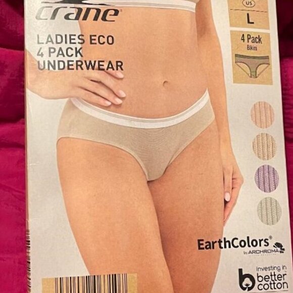 BRAND NEW ~ CRANE ~ 4 PACK ~ LADIES ECO BIKINI UNDERWEAR UNDIES ~ SIZE L / LARGE - Picture 16 of 16